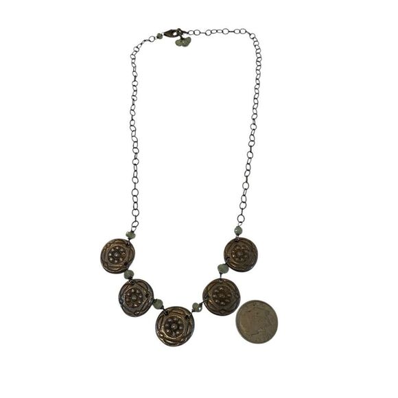 Beautiful Unique Artisan Made One of a Kind Sterling Silver & Peridot Necklace. - Picture 6 of 6